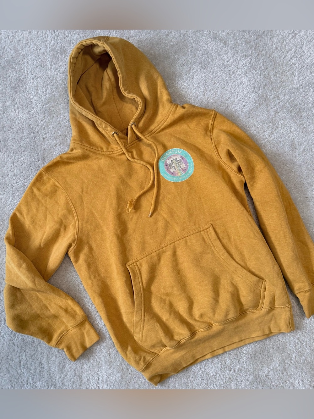 Meow Wolf Retro Quantum Graphic Hoodie - Mustard Yellow, XS